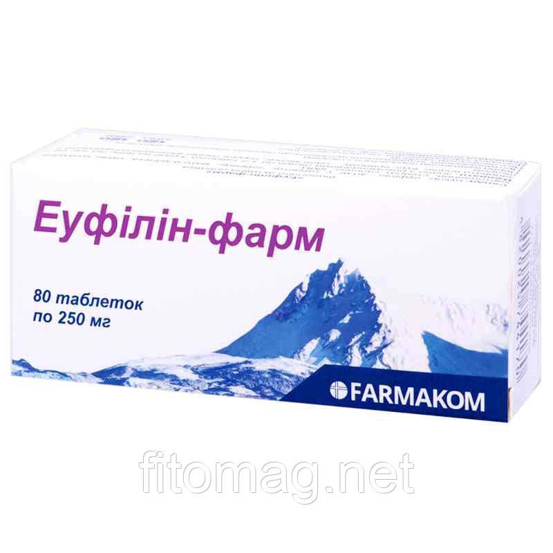 Еуфілін-фарм таб. 0,25 г № 80