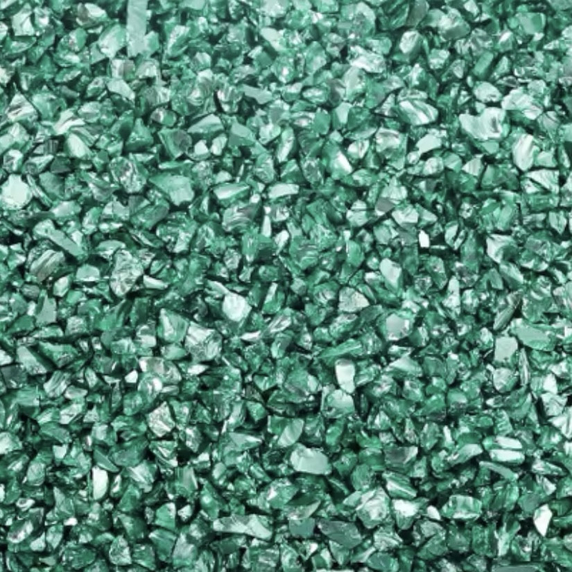 Скляна крихта металік колір "Смарагдова світла" уп. велика L (80 г), пластикова коробка. Для декору смол