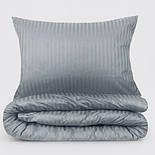 Простирадло на резинці 160х200х20см страйп сатин Ярослав №03 сірий, фото 2