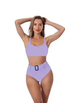 Купальник раздельный с двумя плавками Samegame 9656 Иванна сиреневый (В НАЛИЧИИ ТОЛЬКО 44 46 48 50 52 УКР, фото 2