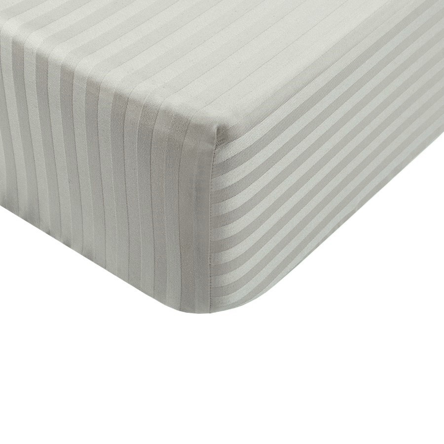 Простирадло на резинці 90х200х20см страйп сатин Ярослав №04 папірус, фото 1