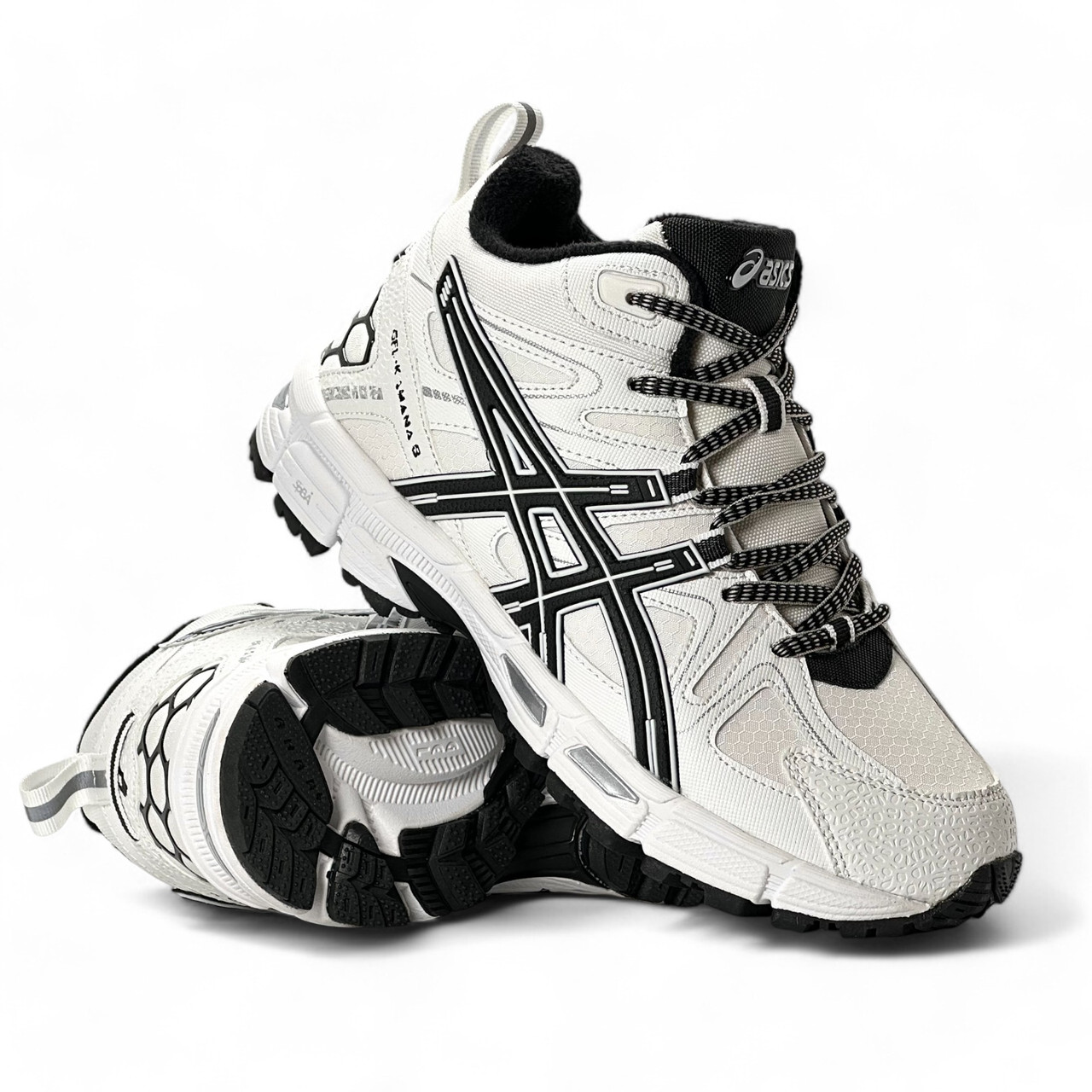 Жіночі зимові високі кросівки Asics Gel-Kahana 8 на хутрі білі