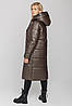 Шикарне жіноче зимове стьобане пальто з капюшоном, жіночий подовжений пуховик, фото 3