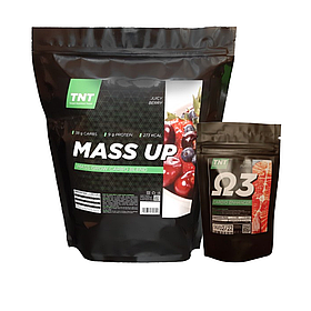 MASS UP GAINER Гейнер високобілковий TNT (2,5 кг) +Омега-3 TNT (60 капсул)