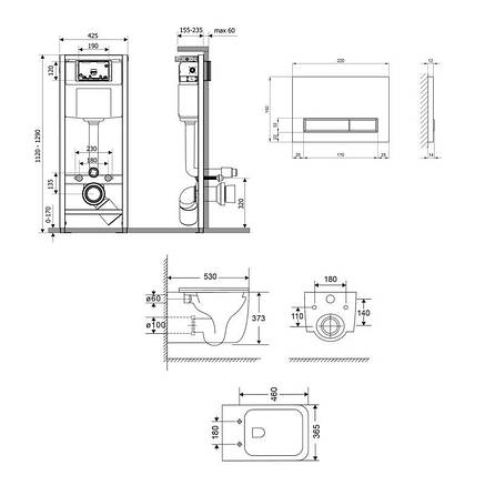 Готове рішення Qtap для ванної кімнати: підвісний унітаз Gemini Ultra Quiet 530х365х373 + комплект інсталяції Nest 4 в 1 (лінійна, фото 2