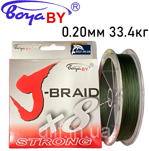 Шнур рибальський Boya By J-Braid X8 PE 100м (0.20мм 33.4кг)