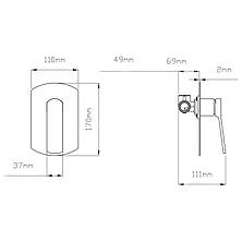 Змішувач для душу Qtap Slavonice прихованого монтажу QTSLA267BLM45903 Black Matt, фото 2