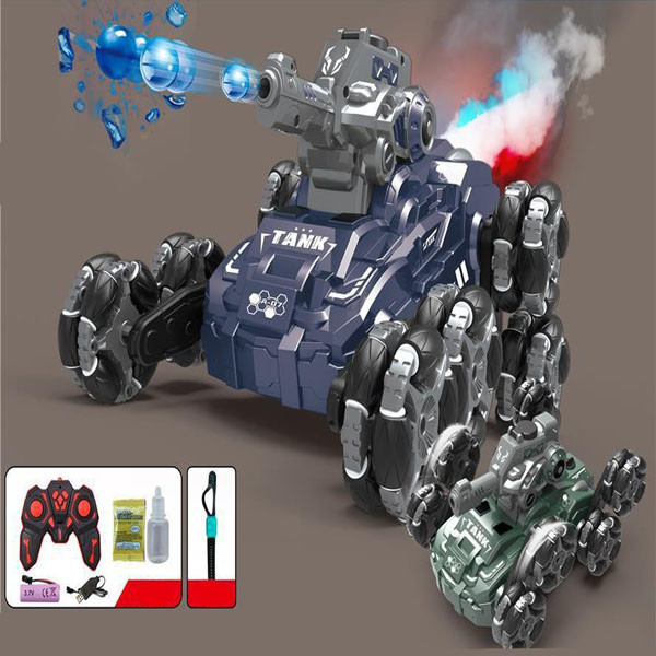 Дитячий танк всюдихід на р/у Великий позашляховик Сенсорний браслет Іграшкова Гармата пістолет стріляє орбізами, фото 1