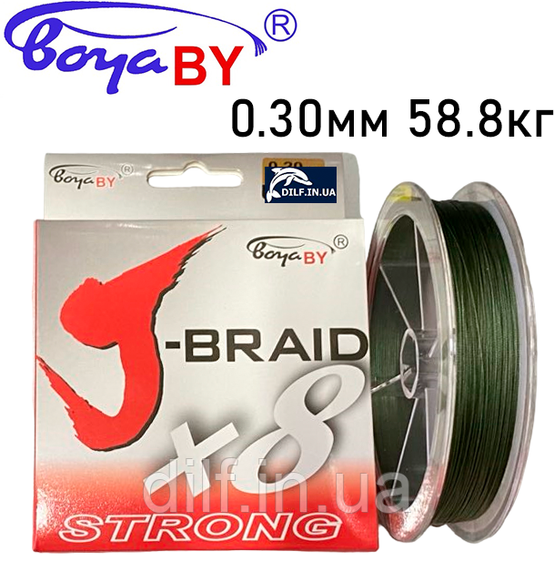 Шнур рибальський Boya By J-Braid X8 PE 100м (0.30мм 58.8кг), фото 1