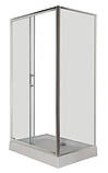 Душова кабіна 110х90х205 см INSANA Fiona прямокутна низький піддон прозоре скло розсувні двері, фото 3