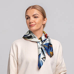 Хустка на голову і шию «Червоні квіти. Петриківський розпис. Red flowers. Petrykivka painting», фото 3