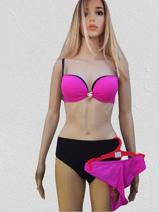 Купальник раздельный с 2 плавками Samegame Марьяна 21117 фуксия(В НАЛИЧИИ ТОЛЬКО 46 УКР р-ры), фото 1