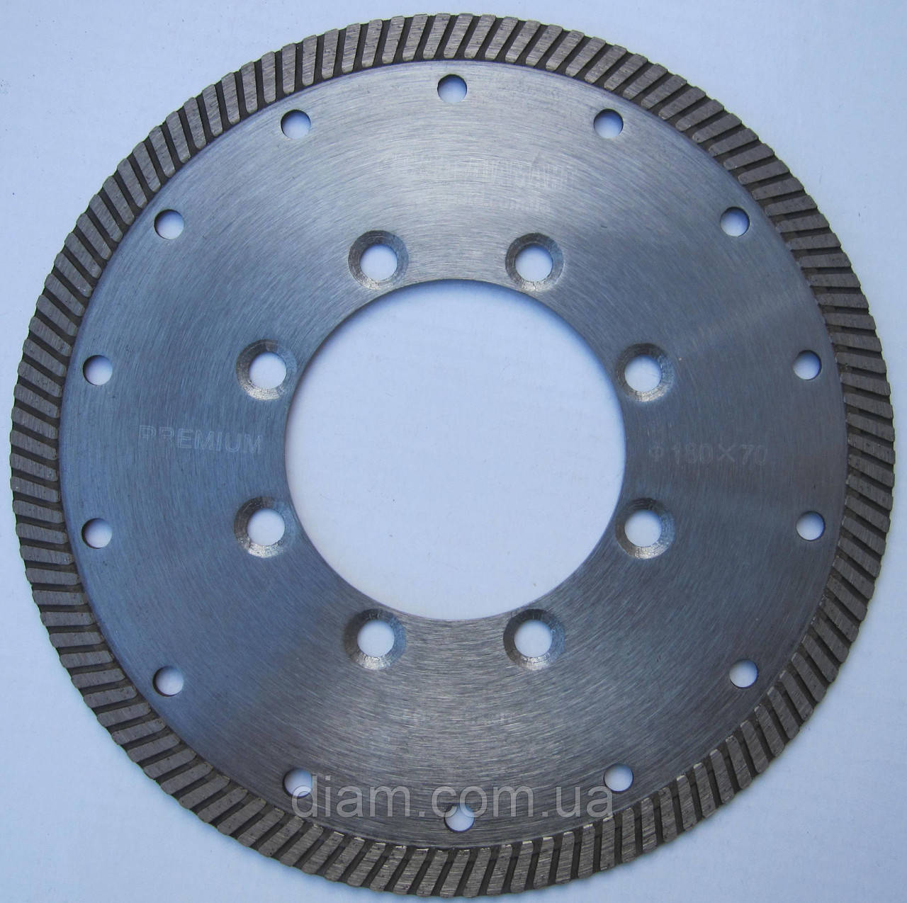 Алмазний диск сріблястий під фланець для різання граніту Turbo 180x2,4/1,5x10x70