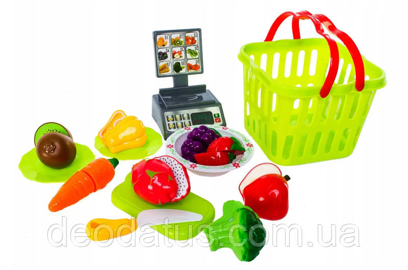 Набір овочів на липучках в корзині 686, фото 1