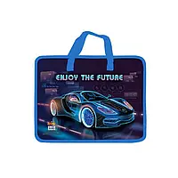 Папка-портфель с тканевіми ручками №14087 Enjoy the future (25,5*32*8,5)