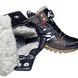 Дитячі зимові кросівки шкіряні черевики теплі кеди на хутрі для підлітків розміри:34-41, фото 7