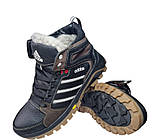 Дитячі зимові кросівки шкіряні черевики теплі кеди на хутрі для підлітків розміри:34-41, фото 9