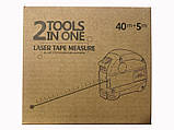 Рулетка BOSMT плюс інфрачервоний лазерний далекомір 2 в 1 м (5 м механіка
+ 40 м лазер), фото 4