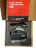 Рулетка BOSMT плюс інфрачервоний лазерний далекомір 2 в 1 м (5 м механіка
+ 40 м лазер), фото 5