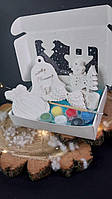 Гипсовые фигурки в коробке для раскрашивания "Новогодние игрушки"