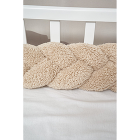 Бампер-косичка на ліжечко Twins Teddy 120 см, beige