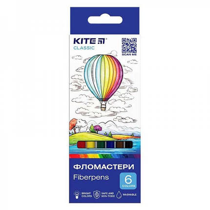 Набір фломастерів Kite K-446 6 кольорів ID 4965924, фото 1
