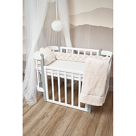Бампер-косичка на ліжечко Twins Teddy 120 см, creme brulee