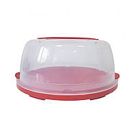 Тортівниця Irak Plastik кругла 28,5 см Червона (6415)