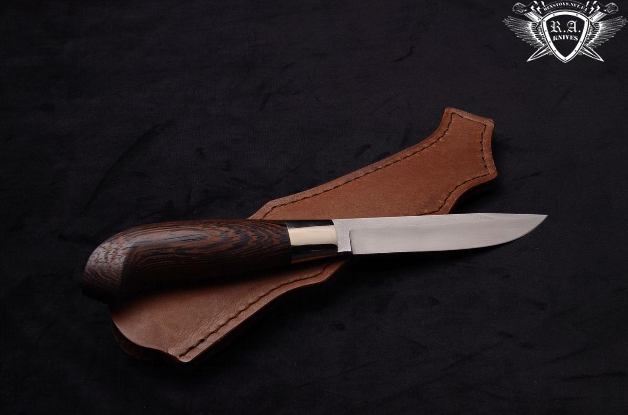 Ніж ручної роботи «Темний» 130х20х4мм з нержавіючої сталі та руків'ям з венге, фото 1