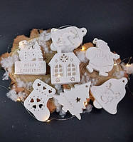 Гипсовые фигурки для раскрашивания "Новогодние игрушки" 7 штук