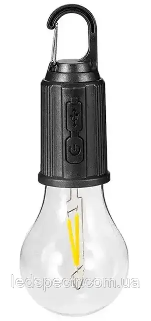 Акумуляторна лампочка з карабіном і зарядкою від USB BL T01