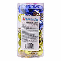 Ялинкова іграшка Novogod`ko №3, 2см, 30 шт (синій, золото) (974894)