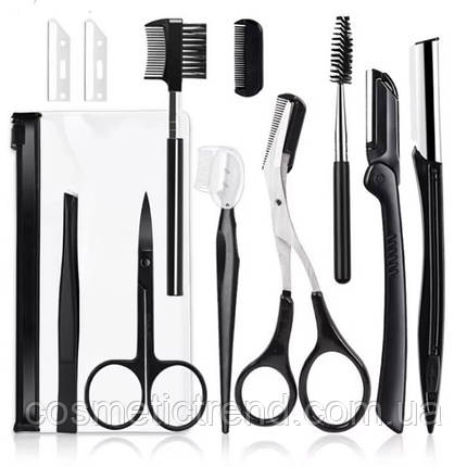 Набір для догляду за бровами та віями (11 предметів) у косметичці, фото 1