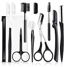 Набір для догляду за бровами та віями (11 предметів) у косметичці