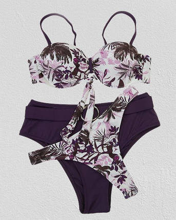 Купальник раздельный с 2 плавками Samegame Марианна 3009 баклажан (В НАЛИЧИИ ТОЛЬКО 42 44 46 48 50 УКР р-ры), фото 1