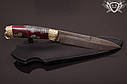 Ніж ручної роботи «Окопник 2» 170х30х4.3мм з дамаської сталі та руків'ям з гібрида, фото 4