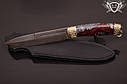 Ніж ручної роботи «Окопник 2» 170х30х4.3мм з дамаської сталі та руків'ям з гібрида, фото 5