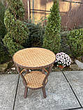 Стіл Краб -Какао+ лоза з Ротанга круглий, фото 10