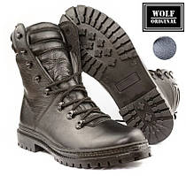 Зимові берці на мембрані чорні шкіряні "Bundes" для ДСНС, поліції, ЗСУ, агро підприємтв, лісівників та охорони. WOLF original