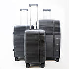 Валіза дорожня 3 в 1 трійка на колесах поліпропілен 75*43 см у різних кольорах Cans Зелений, фото 7