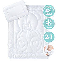 Набір дитячий для сну в ліжечко PAPAELLA ковдра 100х135 см та подушка 40х60 см антиалергенна зимова ковдра 4275113