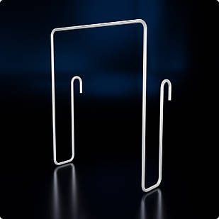 Полиця сорочкова-125 мала H160 L125 W27. Гачок для сорочок, листівок. Навіси на сітку