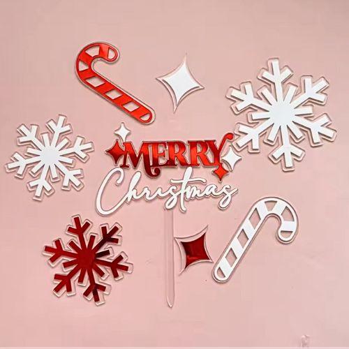Акриловий топер "MERRY CHRISTMAS" (набір прикрас)