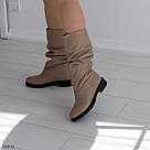 Жіночі бежеві зимові шкіряні чоботи, фото 2