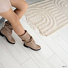 Жіночі бежеві зимові шкіряні чоботи, фото 10