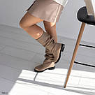 Жіночі бежеві зимові шкіряні чоботи, фото 8