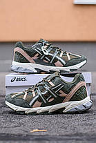 Зимові Чоловічі Кросівки Asics Gel-Sonoma 15-50 Gore-Tex / Асікс Гел-Сонома 15-50 Гор Текс Зелені з Бежевим, фото 5
