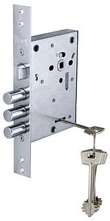 Замок дверний врізний KALE М442L 65/77 сувальдний