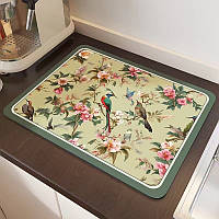 Килимок для сушіння посуду, килимок антиковзкий під кавоварку 40*50 см (зелений)