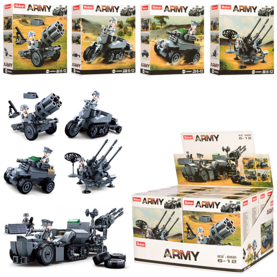 Конструктор 4в1 Військова техніка 368 деталей Sluban